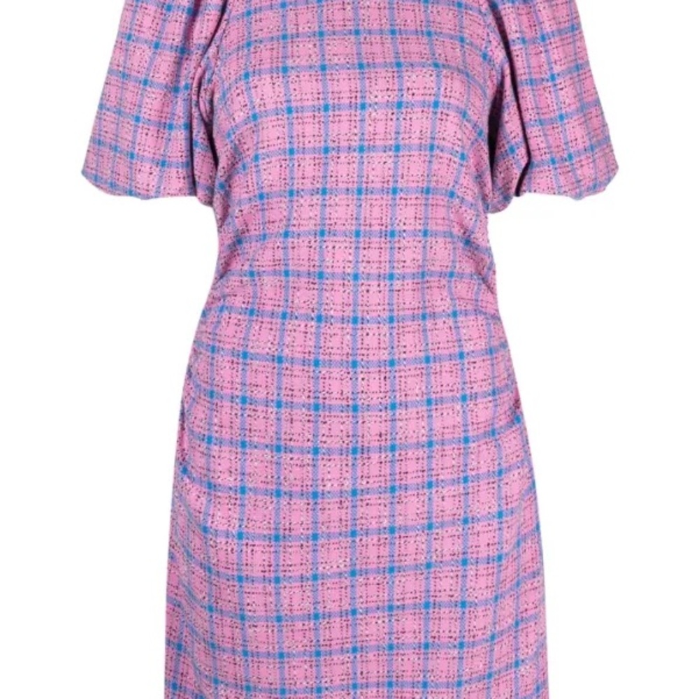 US 2/EU 34 Ganni Check Pattern Mini Dress